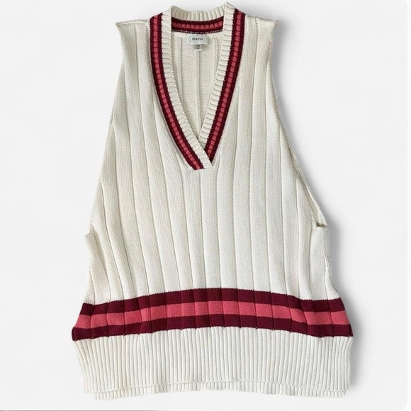 Anthropologie Maeve Sweater Vest Top Mini Dress Stripe Preppy Tennis Academia - Picture 5 of 10